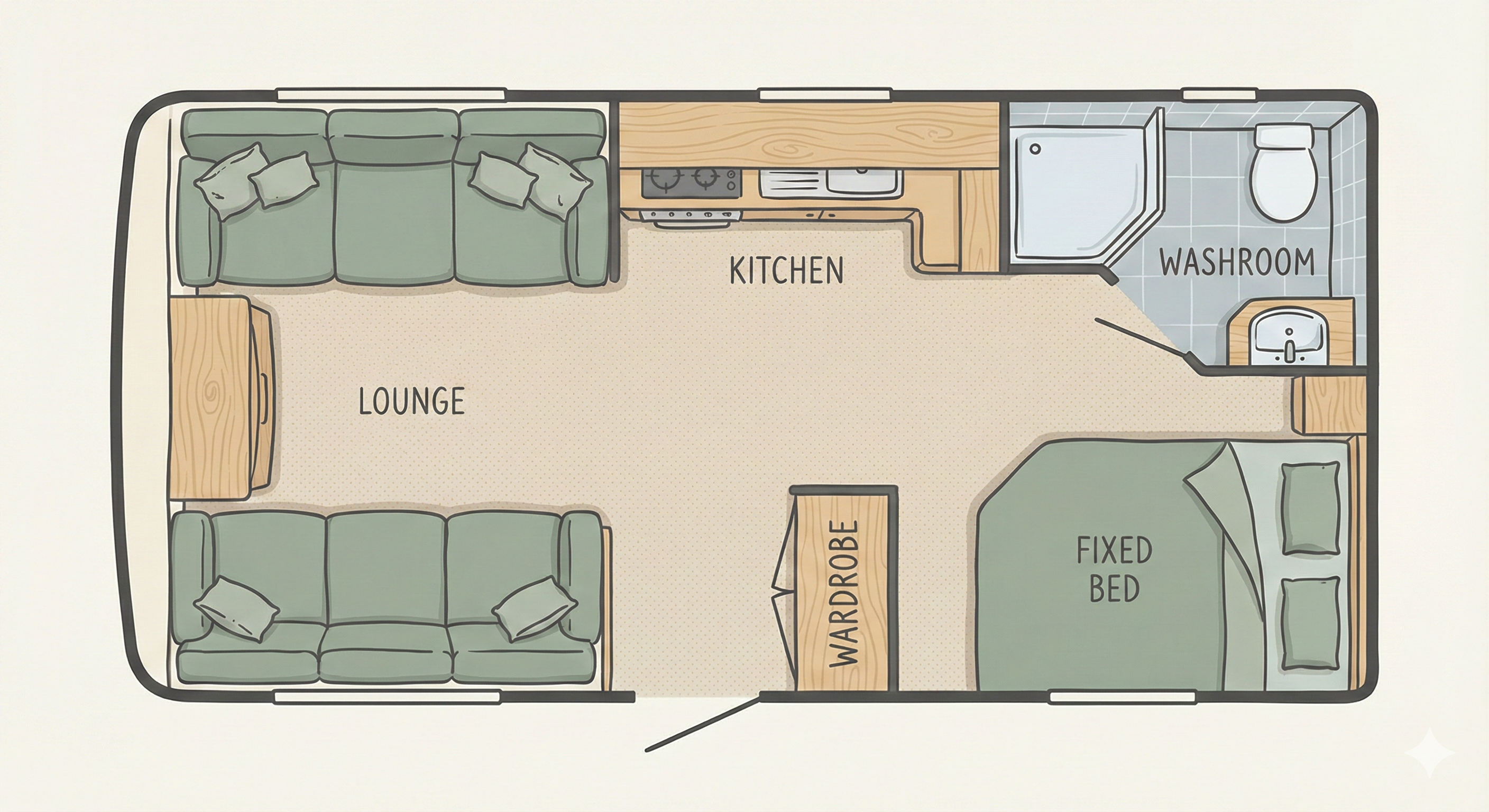 French Bed floorplan